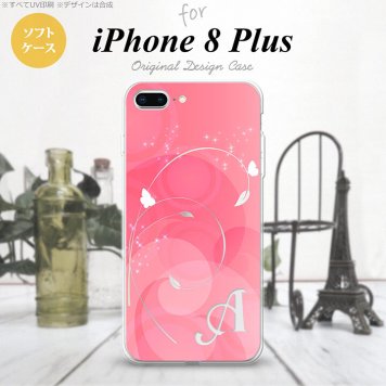 【iPhone8Plus】【スマホケース/スマホカバー】【アイフォン8プラス】iPhone8Plus スマホケース ケース アイフォン8プラス イニシャル バタフライ・蝶（A） ピンク nk-ip8p-tp202ini【メール便送料無料】