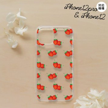 iPhone12/iPhone12pro iPhone12 / iPhone12pro スマホケース ソフトケース 苺 イチゴ 中 赤 メンズ レディース nk-i12-tp044