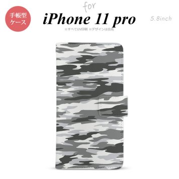 iPhone11Pro iPhone11 Pro 手帳型スマホケース カバー タイガー 迷彩 グレー  nk-004s-i11p-dr1161