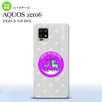 SHG04 SHG04 ZERO6 AQUOS zero6 スマホケース ハードケース トナカイ ワッペン 紫 メンズ レディース nk-zero6-623