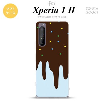 Xperia 1 II 5G スマホケース 背面カバー ストラップホール有り ソフトケース アイス 青 ストラップホール おしゃれ かわいい かっこいい メンズ レディース nk-xp12-tp348