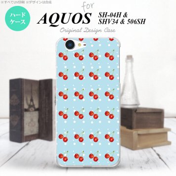 【SH04H】【スマホケース/スマホカバー】【アクオス ゼータ】SH04H スマホケース AQUOS ZETA SH04H カバー アクオス ゼータ さくらんぼ・チェリー 青 nk-sh04h-177【メール便送料無料】