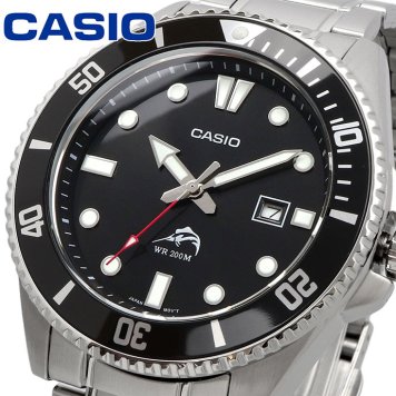 CASIO 腕時計 カシオ 時計 ウォッチ CASIO カシオ 逆輸入モデル クォーツ カジキマグロ ダイバー 200M ブラックベゼル メタルバンド MDV-106DD-1A1V [並行輸入品]