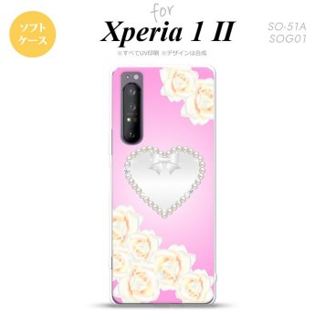 Xperia 1 II 5G スマホケース 背面カバー ストラップホール有り ソフトケース ハート D ピンク ストラップホール おしゃれ かわいい かっこいい メンズ レディース nk-xp12-tp234