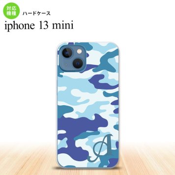 iPhone13mini iPhone13 mini ケース ハードケース ウッドランド 迷彩 B 青 +アルファベット  nk-i13m-1153i