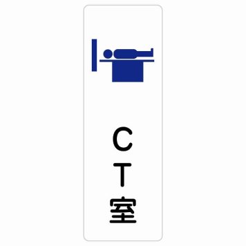 CT室 サインステッカー シール 長方形 縦書き  防水 屋内 屋外 ピクトサイン 表示 案内 場所 看板 施設 病院 医療 おしゃれ シンプル