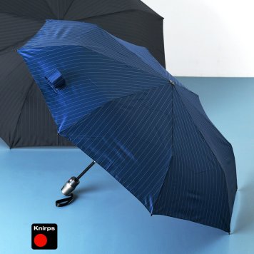 Knirps T.220 自動開閉 折りたたみ傘 8本骨 53cm ピンストライプ柄 メンズ軽量/おしゃれ/風に強い/折り畳み傘/