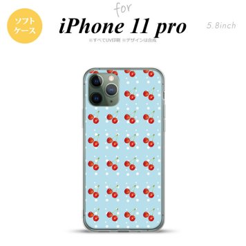 iPhone11Pro iPhone11 Pro スマホケース ソフトケース さくらんぼ チェリー 青 メンズ レディース nk-i11p-tp177