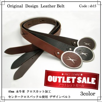 ベルト 40mm 牛革 クロスカット加工 センタークロスバックル ベルト メンズ プレゼント ホワイトデー