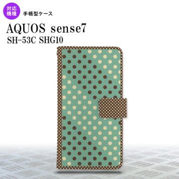 sense7 sense7 手帳型スマホケース カバー ドット 水玉 ミント 茶 2022年 11月発売 nk-004s-sens7-dr1646