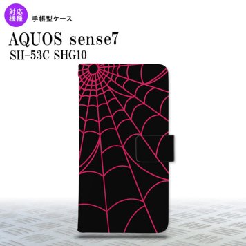 sense7 sense7 手帳型スマホケース カバー 蜘蛛 巣 ピンク 2022年 11月発売 nk-004s-sens7-dr935
