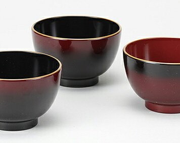 ぼかし塗　汁椀　三客揃 インテリア 漆器 盆 カタログギフト 景品 粗品