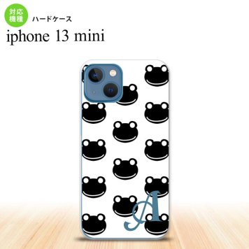 iPhone13mini iPhone13 mini ケース ハードケース カエル かえる A 白 黒 +アルファベット  nk-i13m-167i