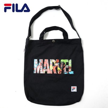 MARVEL/FILA マーベル フィラ キャラロゴ ショルダートート トートバッグ キャンバス a4 縦型 キャンバス ブランド 大容量 大きめ 小さめ オシャレ 肩掛け 総柄 ロゴ プリント プレゼント outfit ギフト 敬老の日 プレゼント ギフト