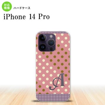 iPhone14 Pro iPhone14 Pro スマホケース 背面ケース ハードケース ドット 水玉 C サーモンピンク 紫 +アルファベット 2022年 9月発売 nk-i14p-1653i