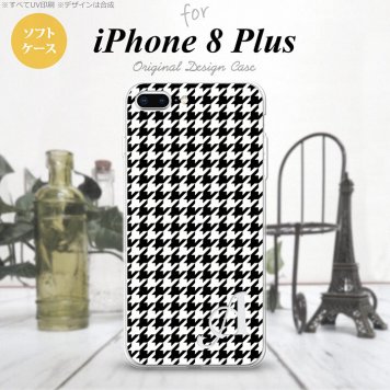 【iPhone8Plus】【スマホケース/スマホカバー】【アイフォン8プラス】iPhone8Plus スマホケース ケース アイフォン8プラス イニシャル 千鳥柄 黒白 nk-ip8p-tp913ini【メール便送料無料】