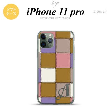 iPhone11Pro iPhone11 Pro スマホケース ソフトケース パッチワーク ミックスC ベージュ +アルファベット メンズ レディース nk-i11p-tp1673i