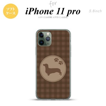 iPhone11Pro iPhone11 Pro スマホケース ソフトケース 犬 ダックスフンド B 茶 メンズ レディース nk-i11p-tp815