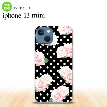 iPhone13mini iPhone13 mini ケース ハードケース バラ ドット 黒  nk-i13m-786