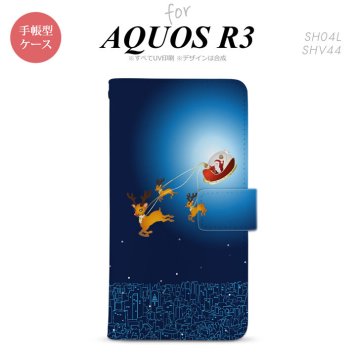 SH-04L/SHV44 AQUOS R3 手帳型スマホケース カバー サンタ  nk-004s-r3-dr636