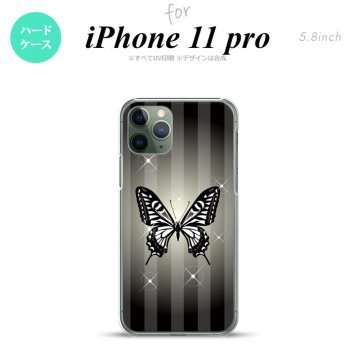iPhone11Pro iPhone11 Pro スマホケース ハードケース バタフライ 蝶 E 黒 メンズ レディース nk-i11p-315