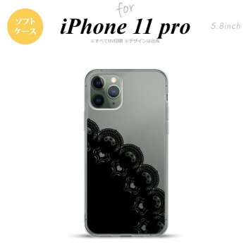 iPhone11Pro iPhone11 Pro スマホケース ソフトケース レース A 黒 メンズ レディース nk-i11p-tp722