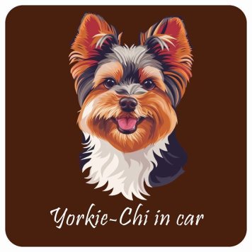 ドッグ カーステッカー イラスト付 Dog in Car ヨーチー Aタイプ セーフティサイン 犬種別 正方形 13x13cm シール リア あおり運転対策 Dog Sticker 屋外 屋内 防水 かわいい おしゃれ 安全対策 カーサイン