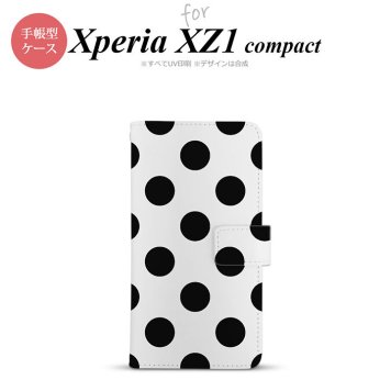 【手帳型 スマホ カバー ケース】【SO02K】【エクスペリア XZ1】手帳型 ケース SO-02K スマホ カバー Xperia XZ1 Compact エクスペリア ドット・水玉 黒 nk-004s-so02k-dr001【メール便送料無料】