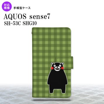 sense7 sense7 手帳型スマホケース カバー くまモン チェック 緑 2022年 11月発売 nk-004s-sens7-drkm15