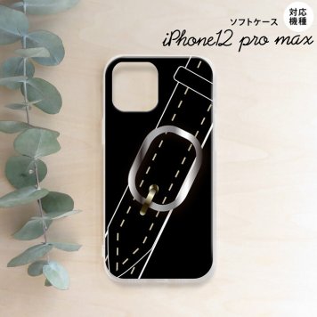 iPhone12ProMax iPhone12 Pro Max 6.7 スマホケース ソフトケース ベルト 黒 メンズ レディース nk-i12mp-tp326
