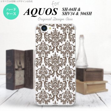 【SH04H】【スマホケース/スマホカバー】【アクオス ゼータ】SH04H スマホケース AQUOS ZETA SH04H カバー アクオス ゼータ ダマスク柄 クリア×茶 nk-sh04h-461【メール便送料無料】
