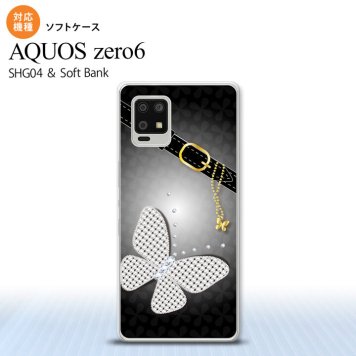 SHG04 SHG04 ZERO6 AQUOS zero6 スマホケース ソフトケース バタフライ 蝶 F 黒 メンズ レディース nk-zero6-tp324