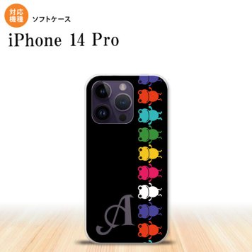 iPhone14 Pro iPhone14 Pro スマホケース 背面ケースソフトケース カエル かえる 帯 A 黒 +アルファベット 2022年 9月発売 nk-i14p-tp674i