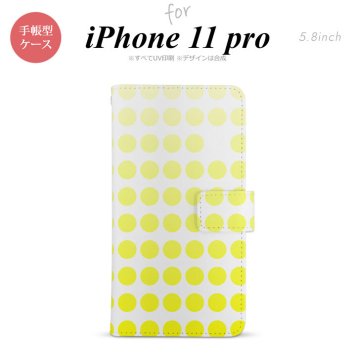 iPhone11Pro iPhone11 Pro 手帳型スマホケース カバー 水玉 黄  nk-004s-i11p-dr1371