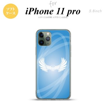 iPhone11Pro iPhone11 Pro スマホケース ソフトケース 翼 光 青 メンズ レディース nk-i11p-tp463