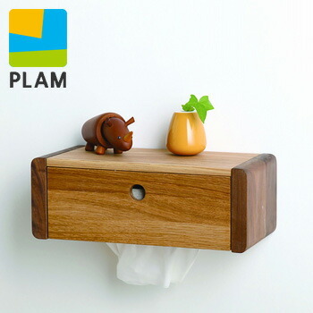 3-4W 3-4W PLAM SANDO プラム サンドシリーズ 飾り棚 ティッシュケース PL1SND-0040000-OWOL[壁掛けのティッシュペーパーホルダーは小物なども置けてインテリアを楽しめる木製の雑貨]