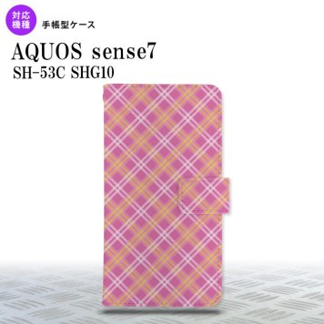 sense7 sense7 手帳型スマホケース カバー バイアスチェック ピンク 2022年 11月発売 nk-004s-sens7-dr433
