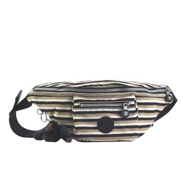 キプリング Kipling ウエストポーチ K12947 80K FUNDI フンディ ベルトバッグ ウエストバッグ SAND SUMMER STR ネイビー＋ベージュ系マルチストライプ 軽量 ブランド プレゼント 母の日 誕生日 旅行 レジャー
