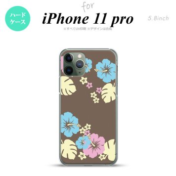 iPhone11Pro iPhone11 Pro スマホケース ハードケース ハイビスカス C 茶 メンズ レディース nk-i11p-452