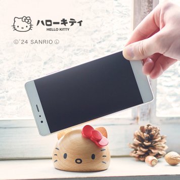 ハローキティ スマホスタンド レッド HK16[キティ キティちゃん キティちゃんグッズ 大人 グッズ 木製 かわいい おしゃれ プレゼント インテリア 誕生日プレゼント スマホ置き スマホ置き台 携帯スタンド] 1-2W