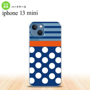 iPhone13mini iPhone13 mini ケース ハードケース ドット ボーダー 青  nk-i13m-355