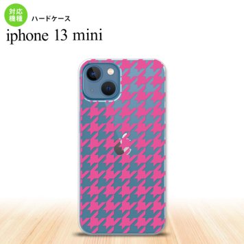 iPhone13mini iPhone13 mini ケース ハードケース 千鳥 格子 大 ピンク クリア  nk-i13m-918