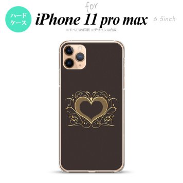 iPhone11ProMax iPhone11pro max スマホケース ハードケース ハート 飾り 茶 メンズ レディース nk-i11pm-611