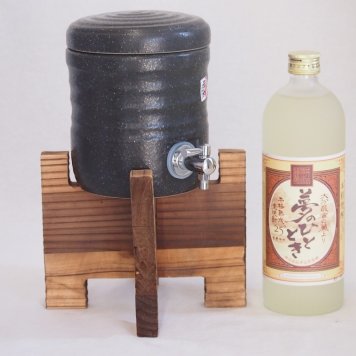 国産美濃焼 天正黒釉焼酎サーバー1200cc木代付セット(13.5×15.5cm 1.6キロ)9