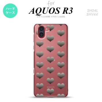 SH-04L SHV44 R3 AQUOS R3 スマホケース カバー ハート A グレー nk-r3-016