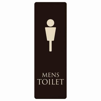 トイレ プレート 木製 MENS ブラック ホワイト 長方形 縦書き 9x27cm ドア サインステッカー ピクトサイン トイレマーク表示 案内 注意 施設 御手洗 TOILET おしゃれ シンプル 安全対策