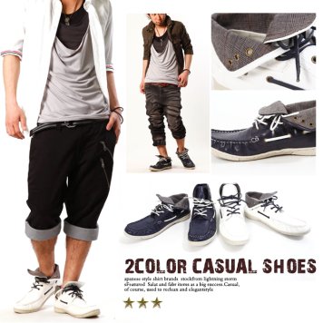 MENZ-STYLE メンズスタイル レザー シューズ チェックチラ魅せハイカットデッキシューズ ネービー 白 チェック 母の日 福袋 　  2020