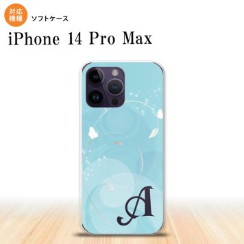 iPhone14 ProMax iPhone14 Pro Max スマホケース 背面ケースソフトケース バタフライ 蝶 A 青 +アルファベット 2022年 9月発売 nk-i14pm-tp203i