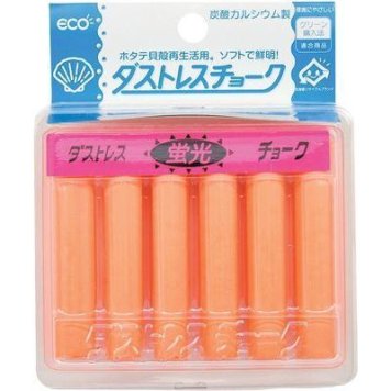 日本理化学 ダストレス蛍光チョーク(6本入/橙 DCK-6-RG) PTY4505
