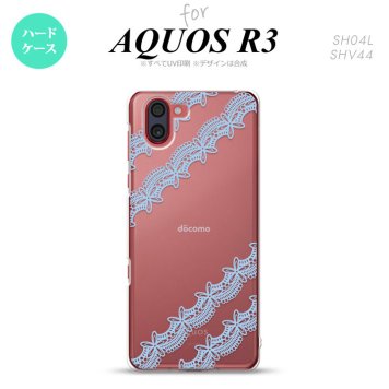 SH-04L SHV44 R3 AQUOS R3 スマホケース カバー レース 帯 A 水色 nk-r3-1097
